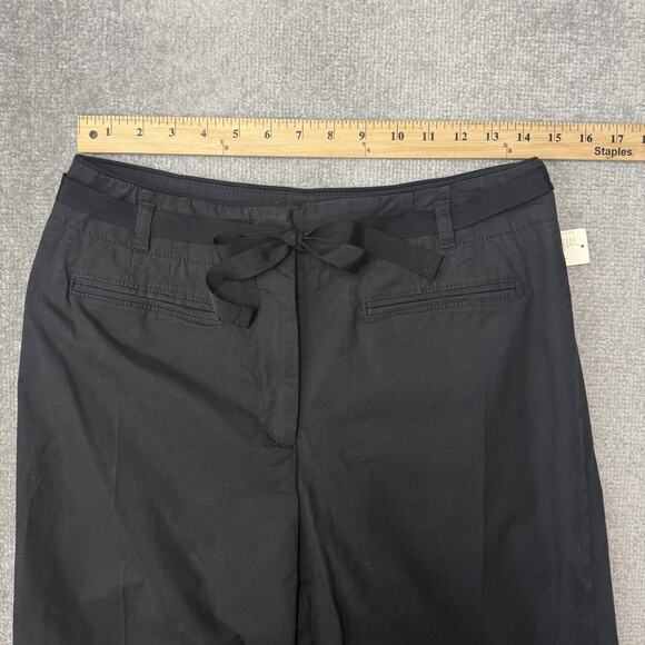 Maeve Anthropologie Pants Womens 10 Black Wide Leg Tie Waist Stretch Cotton NWT - Picture 8 of 13